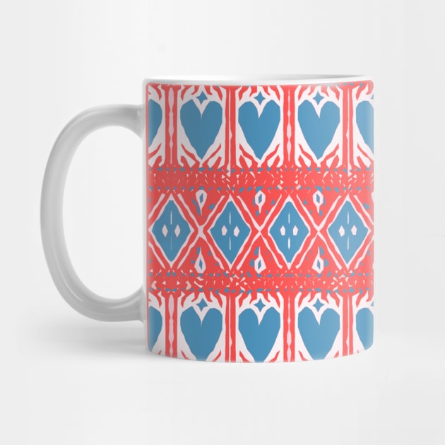 Croatian Traditional Pattern Red Blue Heart by EshiPaints